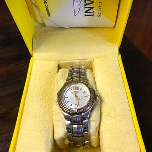 Invicta ladies watch, diamond heart design